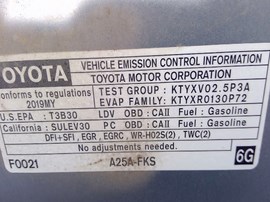 2019 TOYOTA CAMRY, SILVER, LE, 2.5L, AT,  Z25060